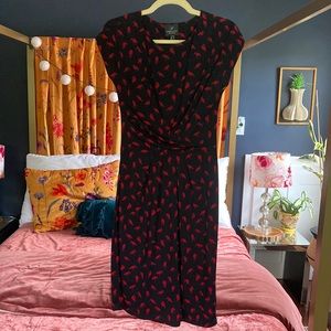 Adrianna Papell crane pattern dress